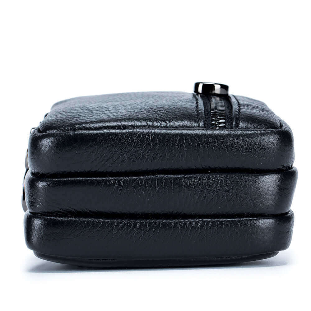 Bottom view of the women's leather mini crossbody phone bag.