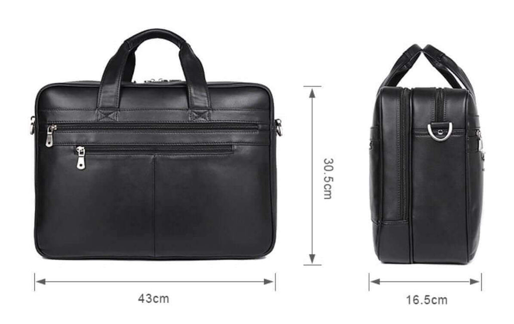 Men's Leather Large Business Briefcase 17 inch Laptop Bag NZ Shoulder
