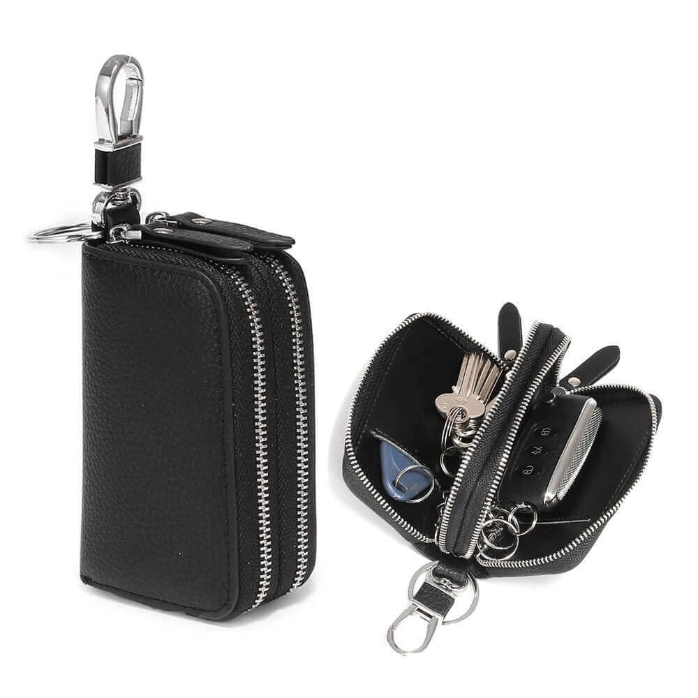 Double Zipper Leather Key Case NZ for Men and Women