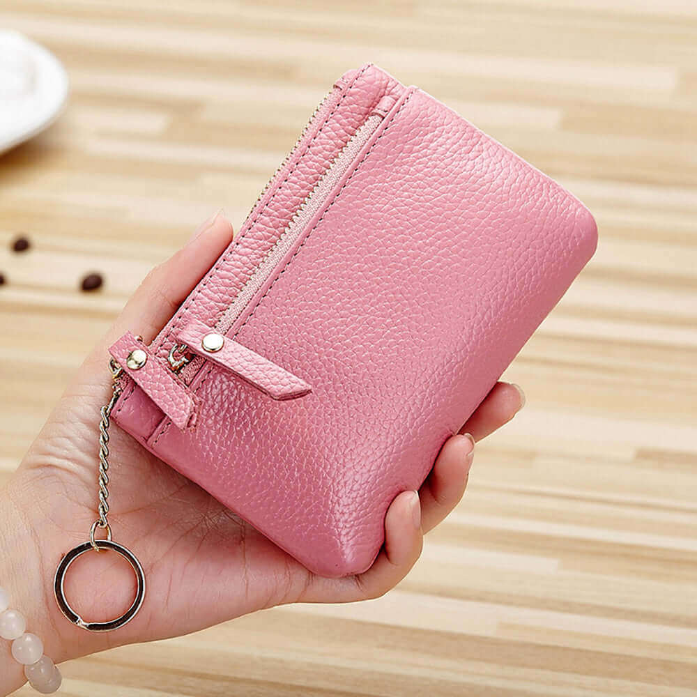 Elegant Leather Coin Purse Coin Ziplock Bag