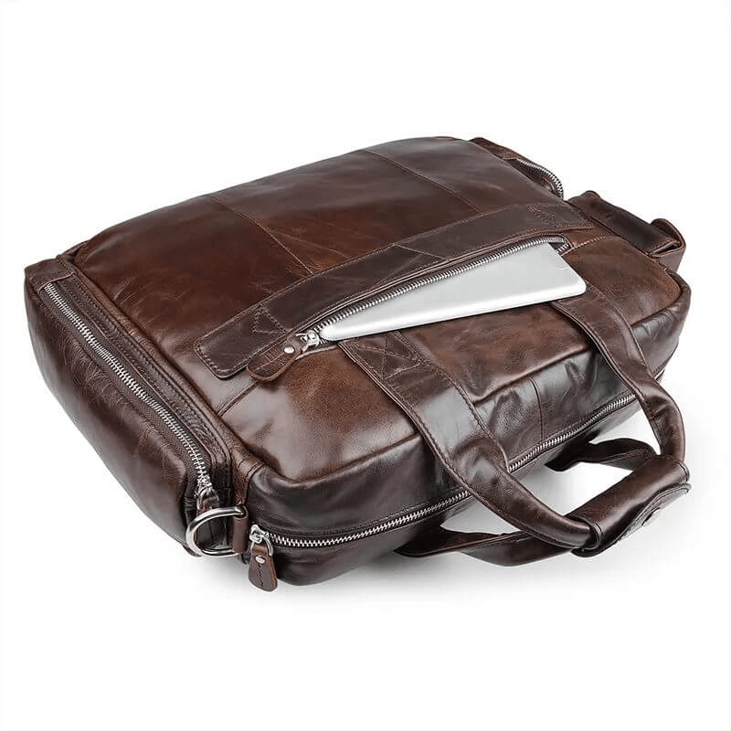 Men's Genuine Leather Briefcase 15 Inch Laptop Bag NZ Bussiness