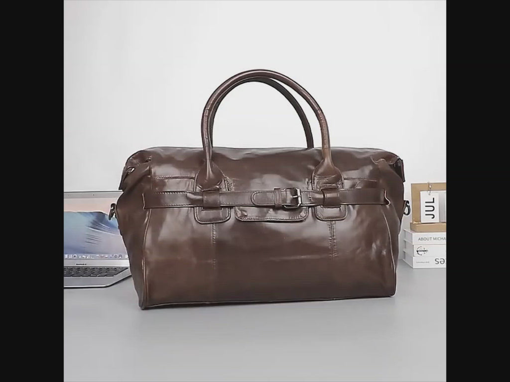 Men's Women's Leather Duffle Bag Travel Overnight Weekender Bag NZ