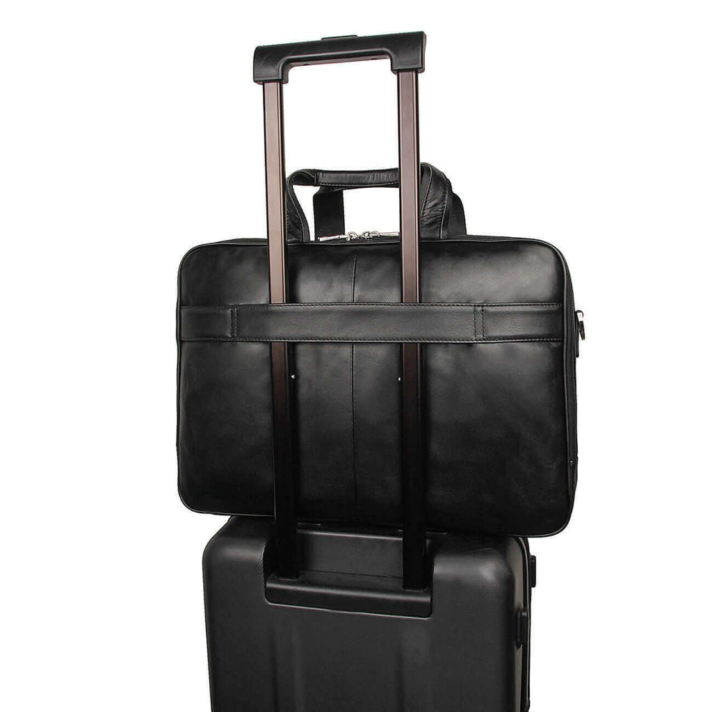 Mens Genuine Leather Briefcase Laptop Bag NZ Business Overnight Travel