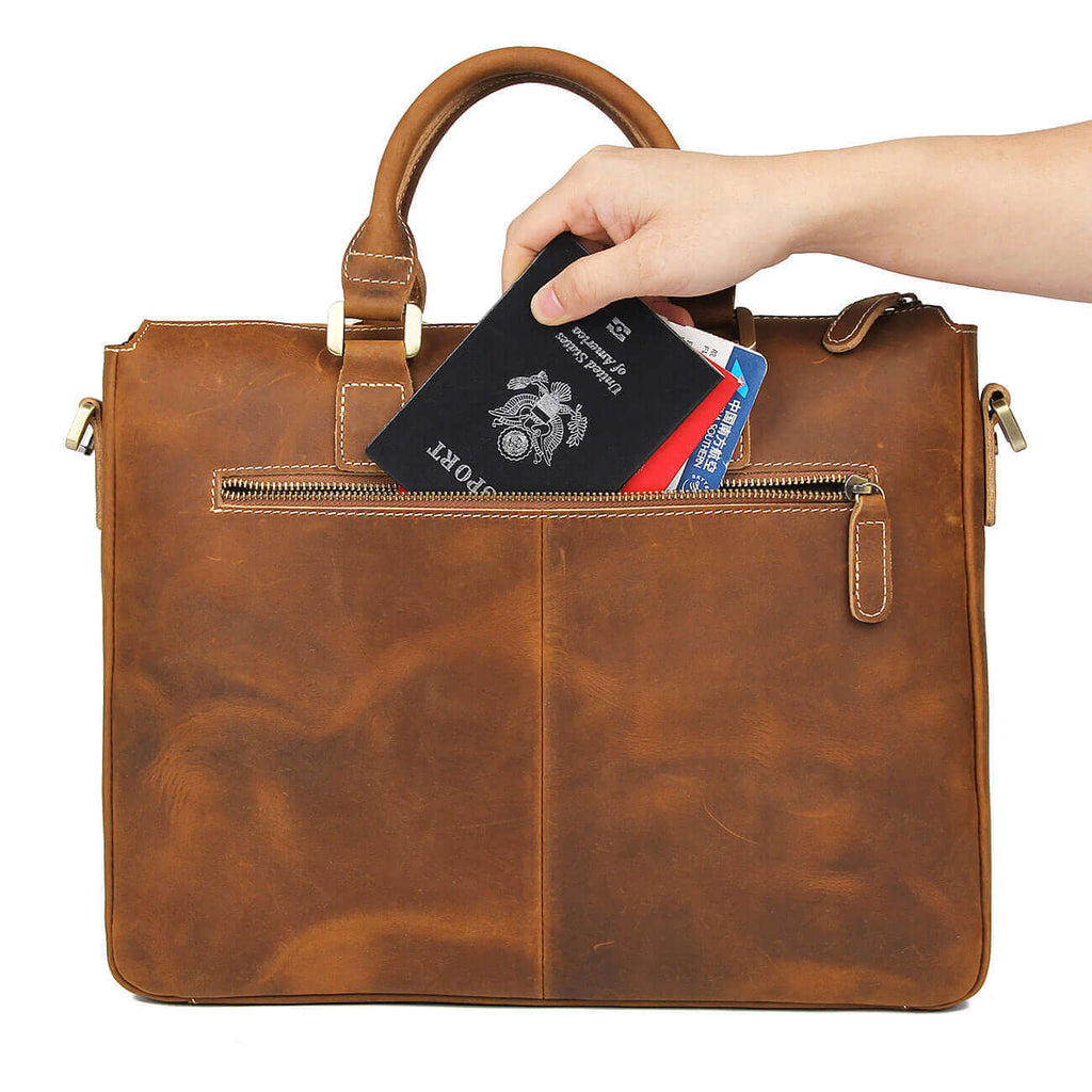 Mens Vintage Leather Briefcase Laptop Bag Satchel Crossbody Bag NZ