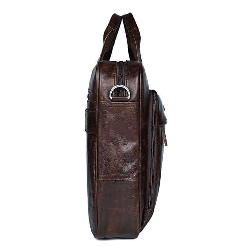 Men's Genuine Leather Business Briefcase 15 inch Laptop Bag NZ Luxury