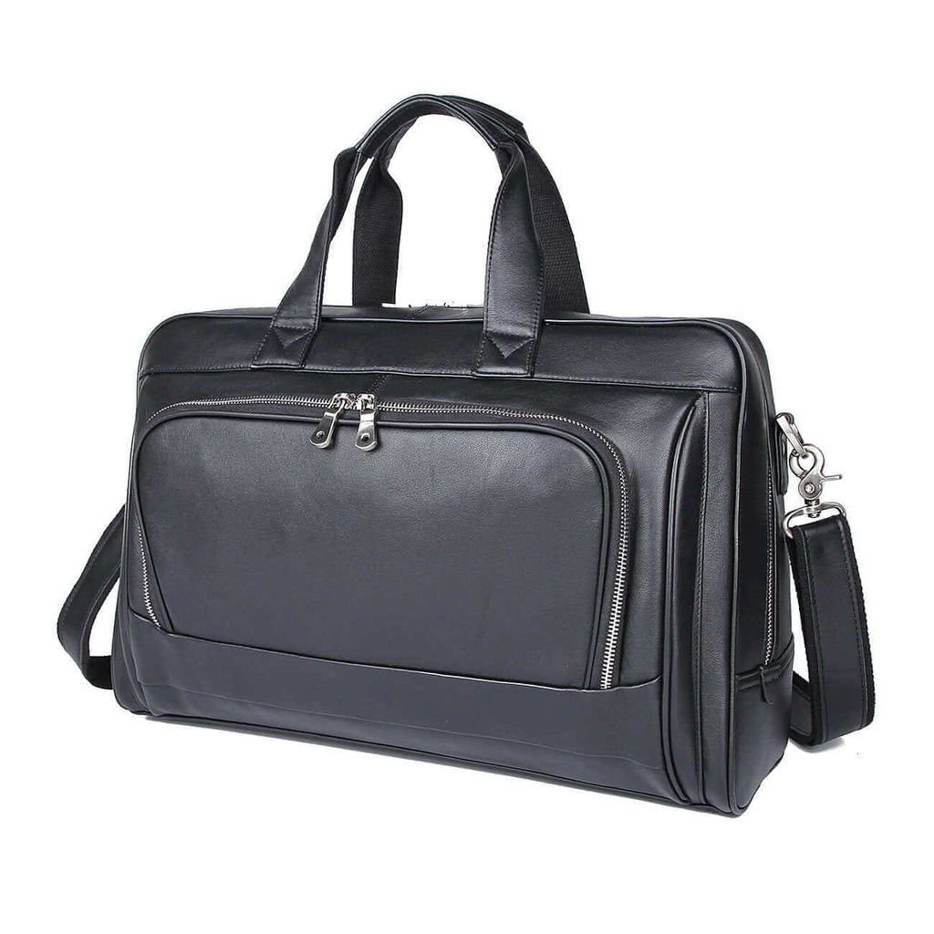 Genuine Leather Large Laptop Briefcase | Business Duffle Bag 26L