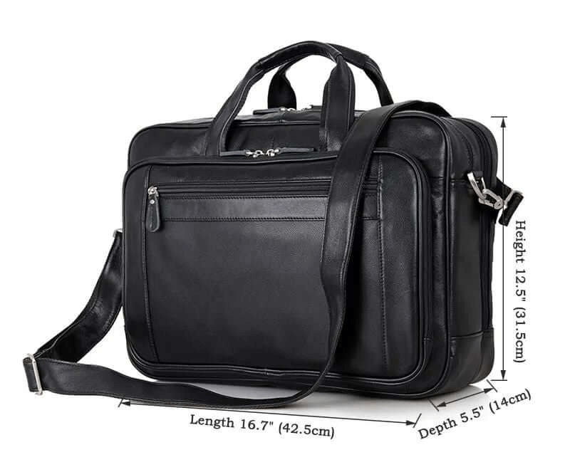 Men's Genuine Leather Large Business Briefcase 17 Inch Laptop Bag NZ