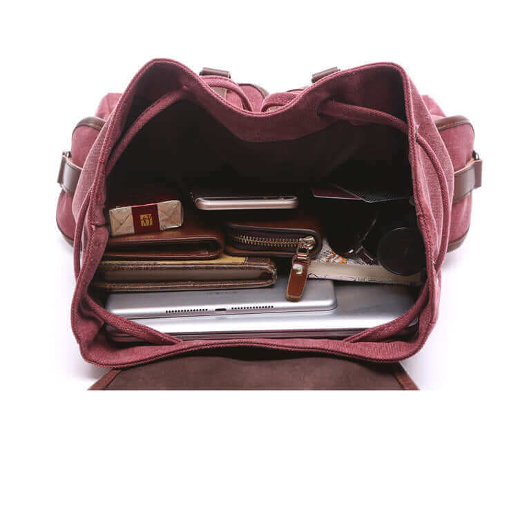 Womens Ladies Vintage Canvas Backpack Laptop Bag Satchel NZ