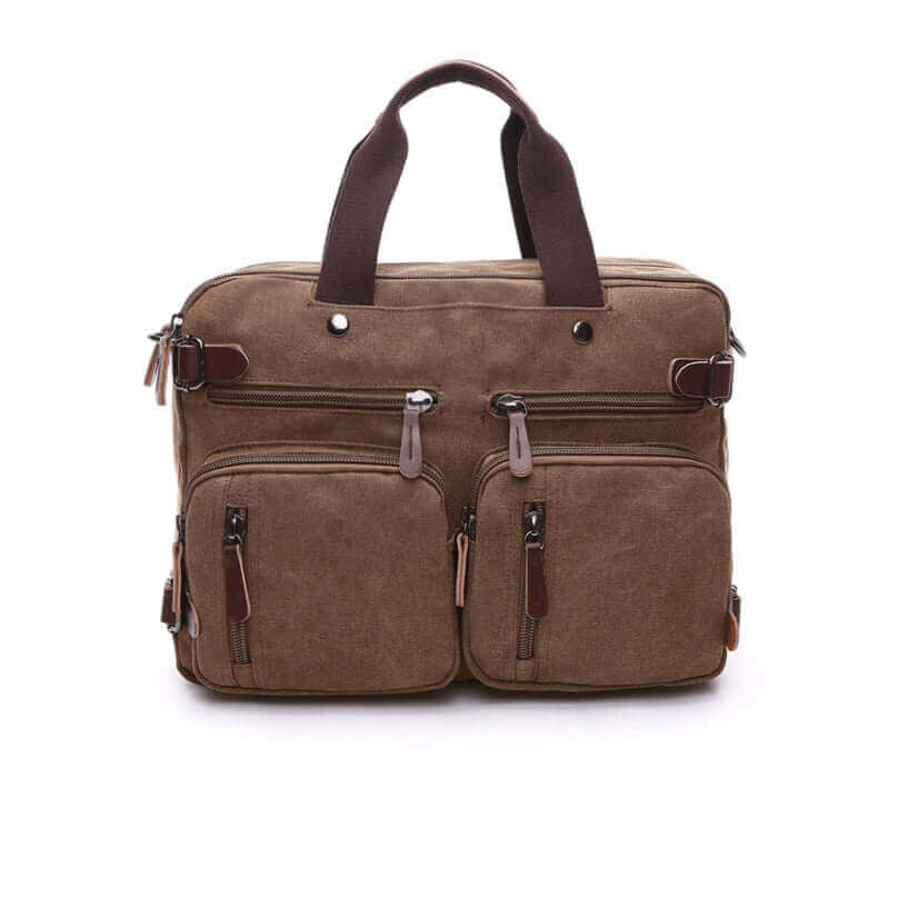 Mens Canvas Briefcase Laptop Backpack Messenger Bag NZ