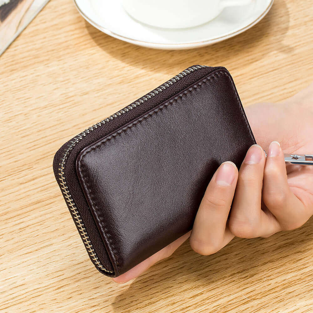 Transparent Window RFID Leather Card Holder Wallet