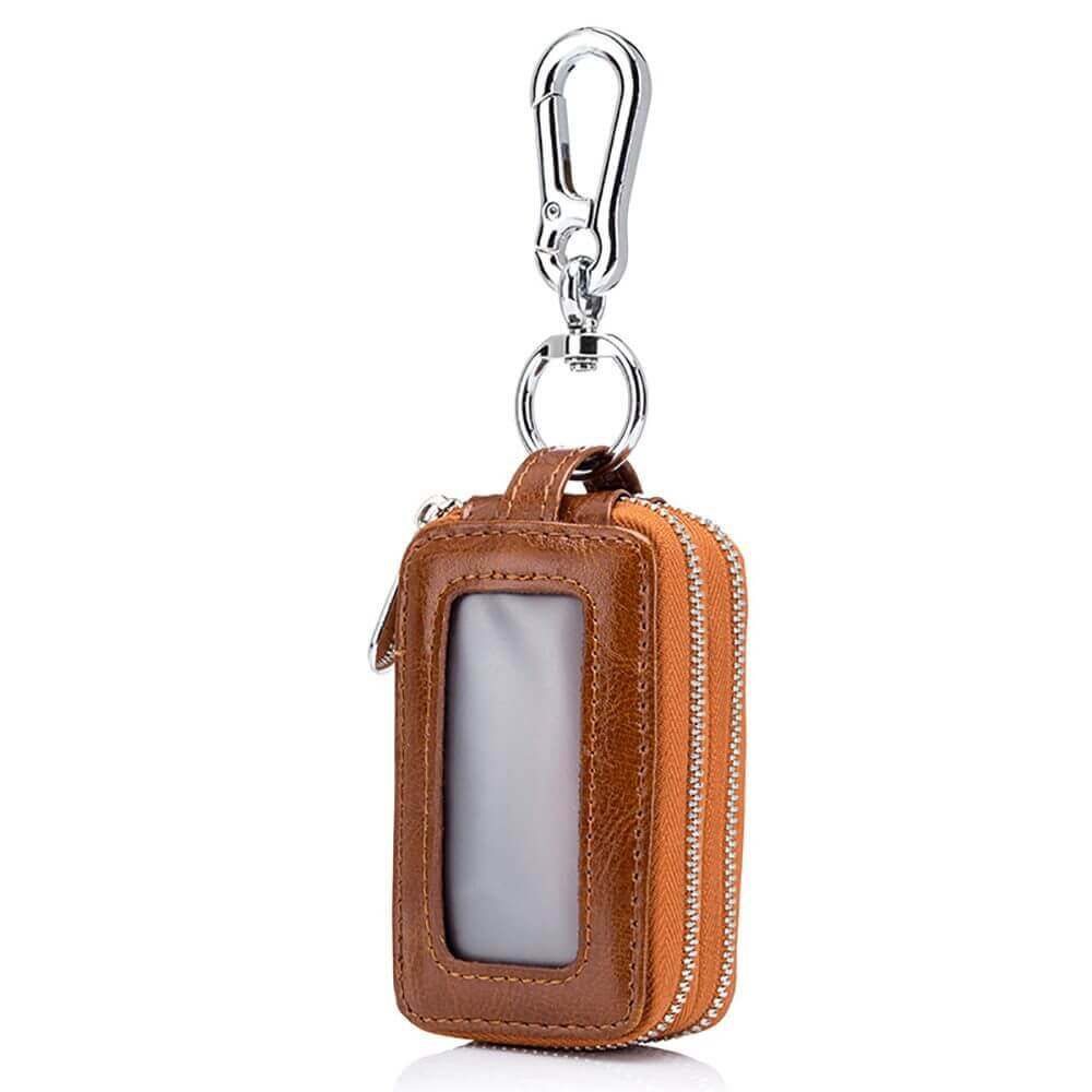 Compact and sleek design of the leather car key case.