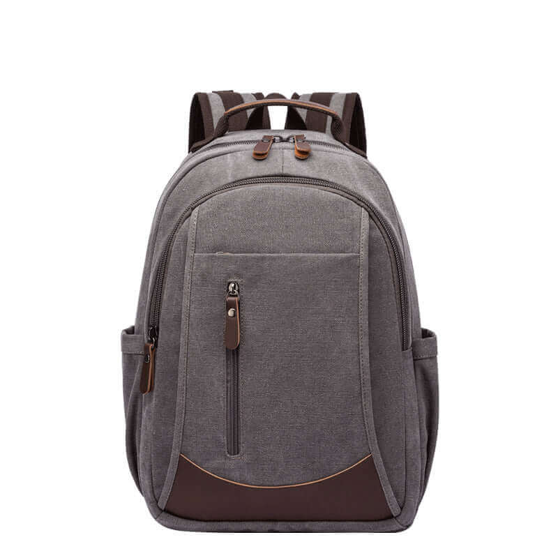 Casual canvas backpack, suitable for carrying a laptop, travel gear, and essentials.