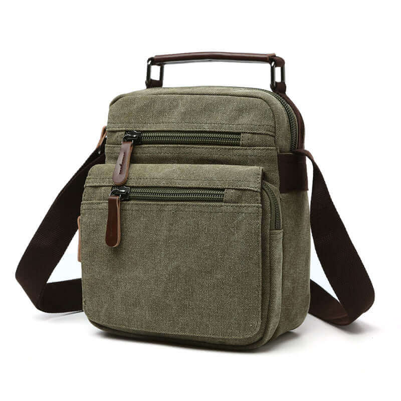 Casual men's canvas crossbody bag, ideal for carrying essentials with a stylish design.