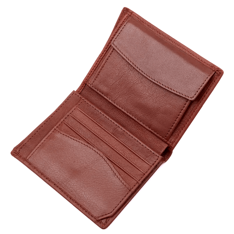 Classic men's genuine leather trifold wallet