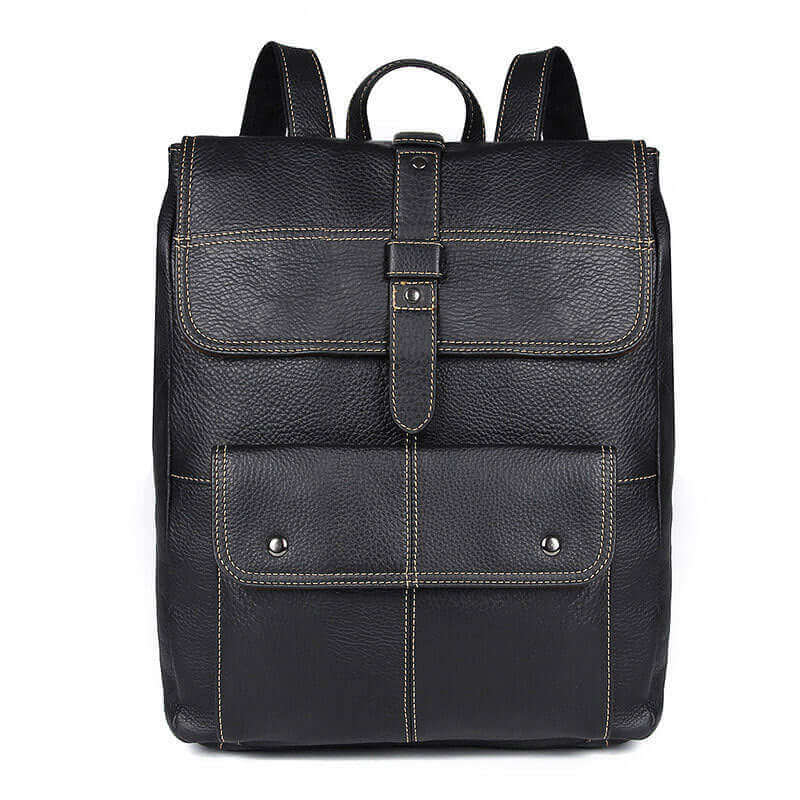 Genuine leather backpack with room for a 15.6-inch laptop.