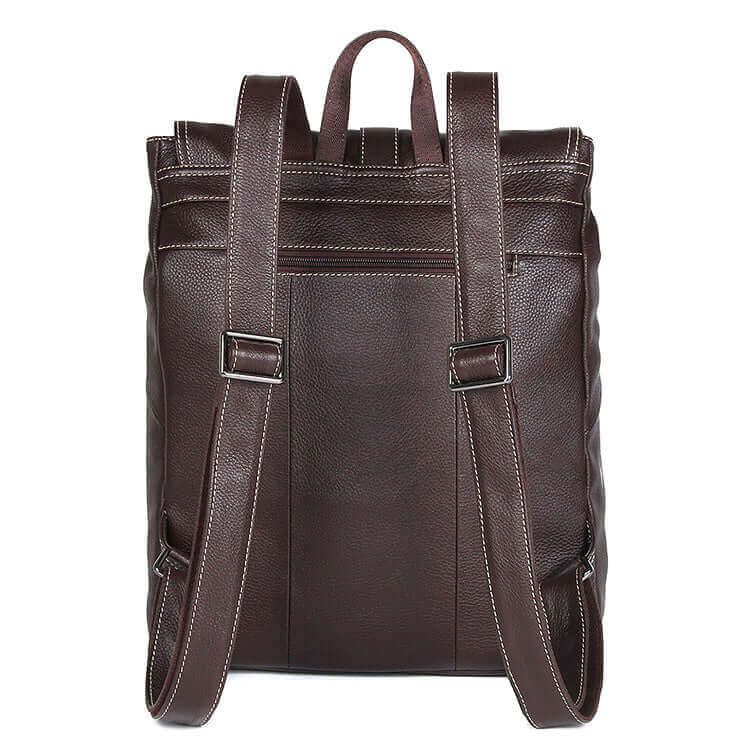 Leather backpack designed to fit a 15.6-inch laptop for NZ customers.