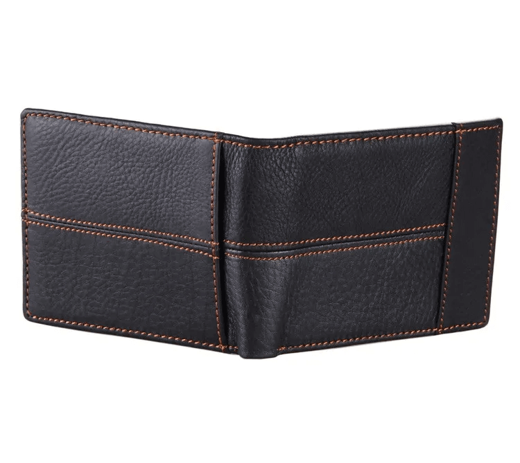 High-quality leather wallet NZ with luxury stitched pattern.