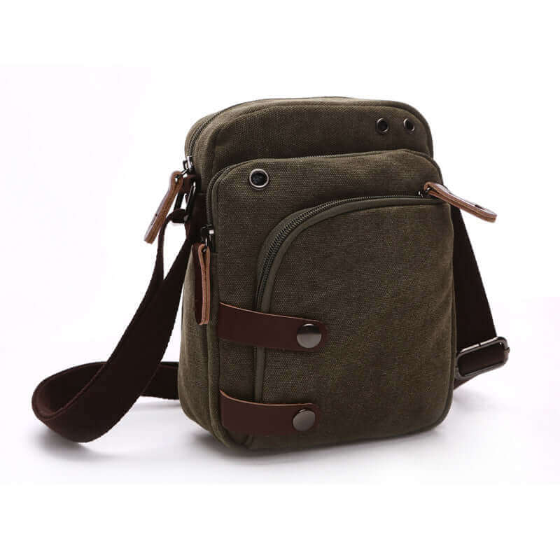 Men's canvas crossbody bag designed for daily use and convenience.