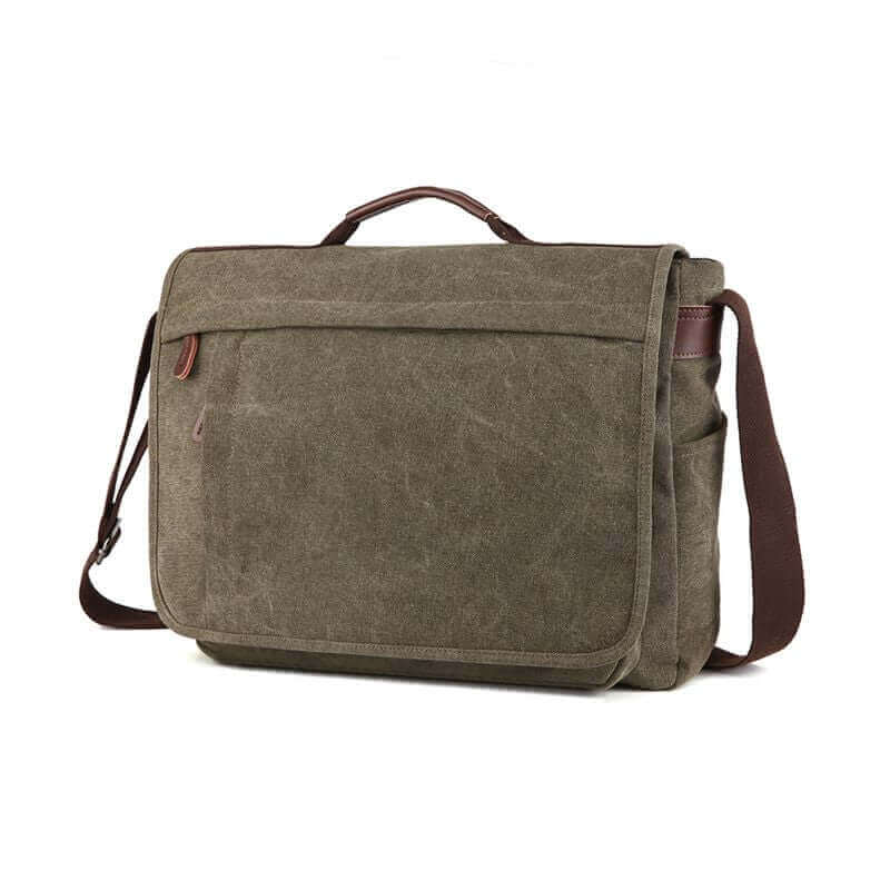 Durable and stylish canvas messenger bag for men with comfortable design.