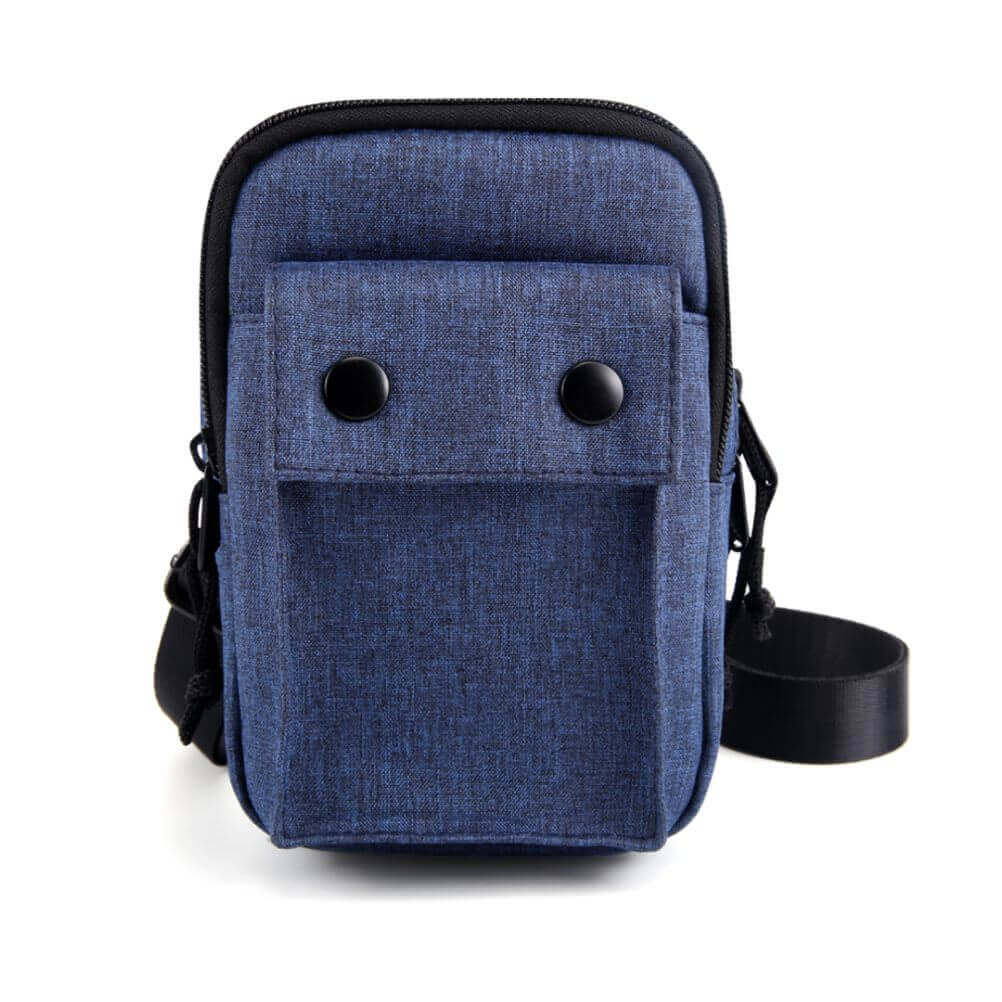 Front view of versatile RFID travel crossbody bag