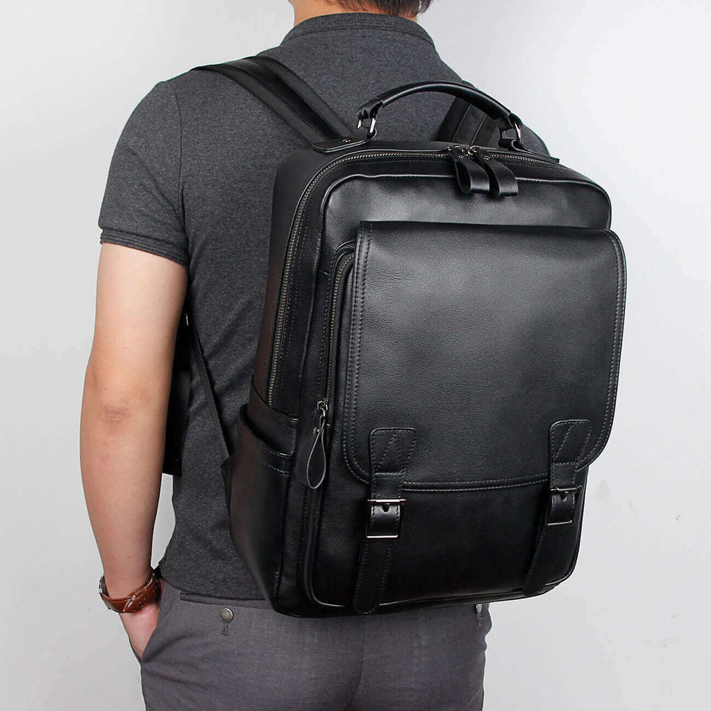 Stylish leather backpack for work, campus, or travel in NZ.