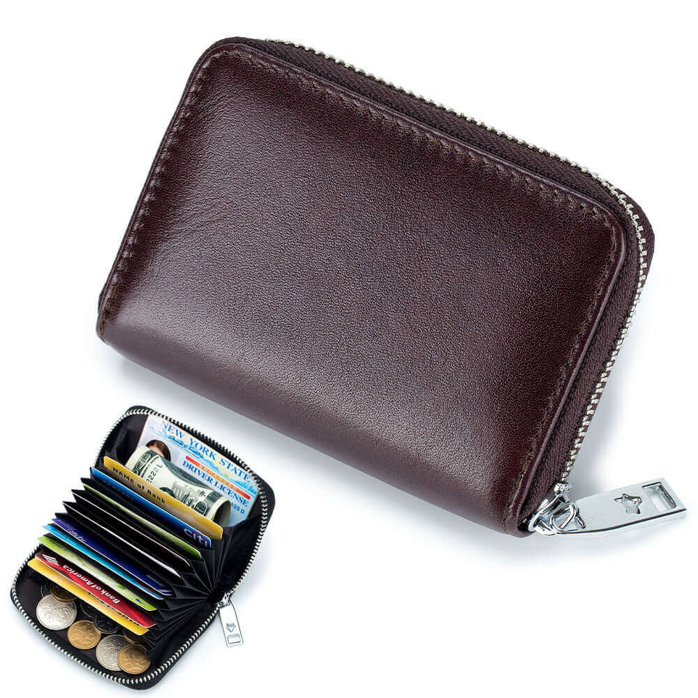 Stylish RFID leather card holder for men with