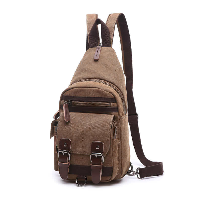 Versatile canvas crossbody sling bag for men and women, perfect for street style.