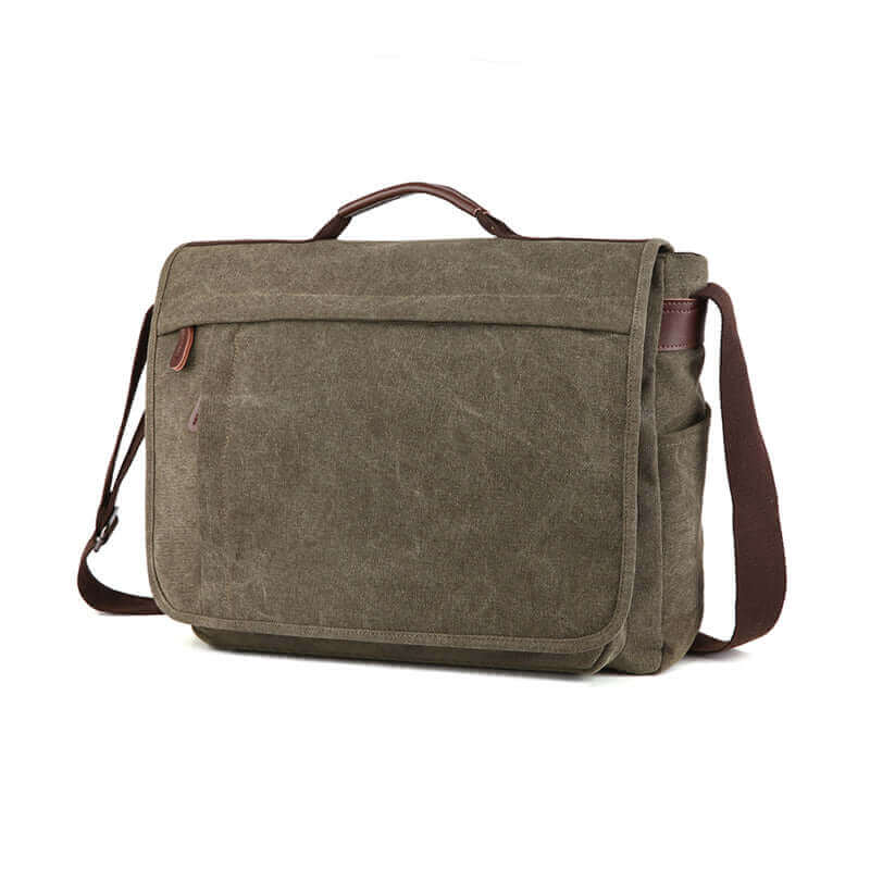 Versatile men's canvas laptop bag, ideal for business and casual occasions.