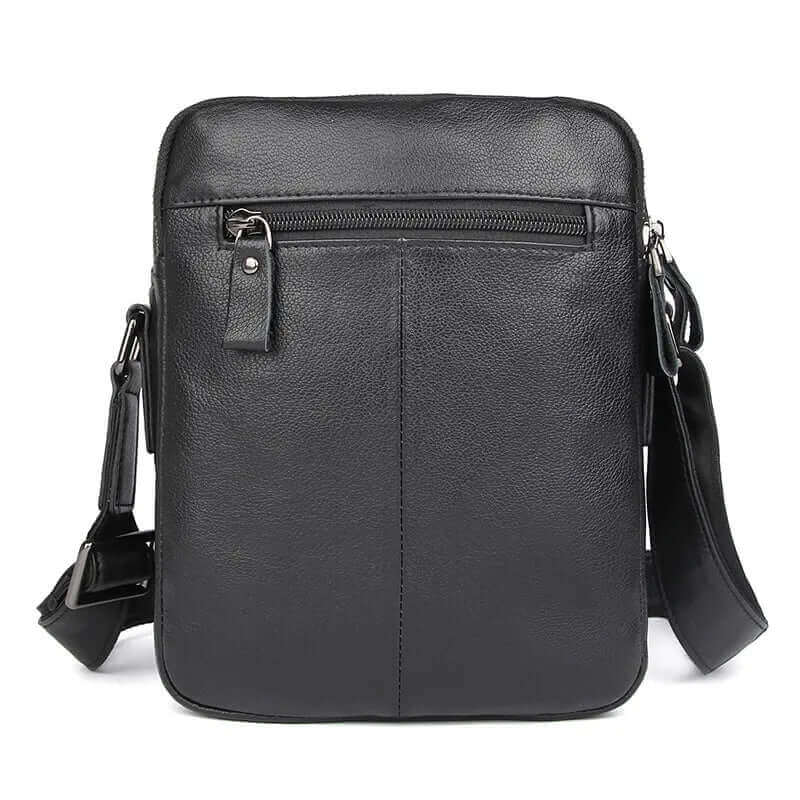 Versatile leather shoulder bag for men with multiple compartments.