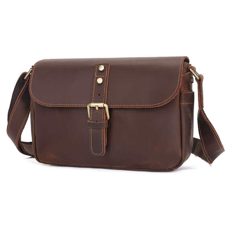 Vintage genuine leather shoulder crossbody bag for men and women